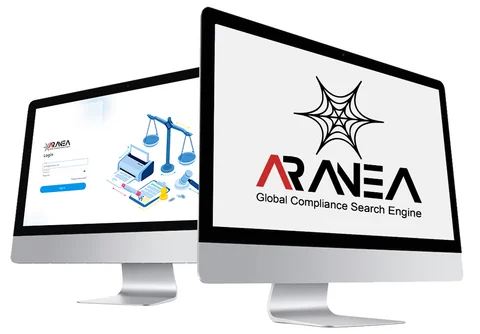 Aranea shown on two desktop monitors
