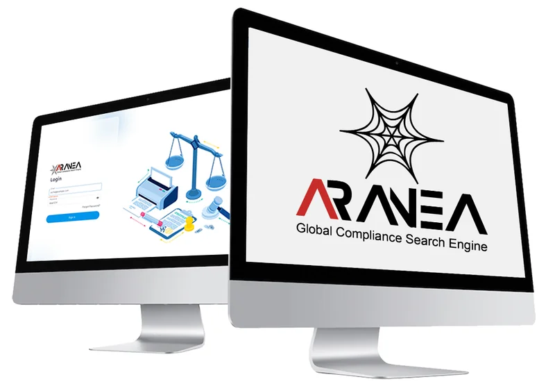 Aranea shown on two desktop monitors